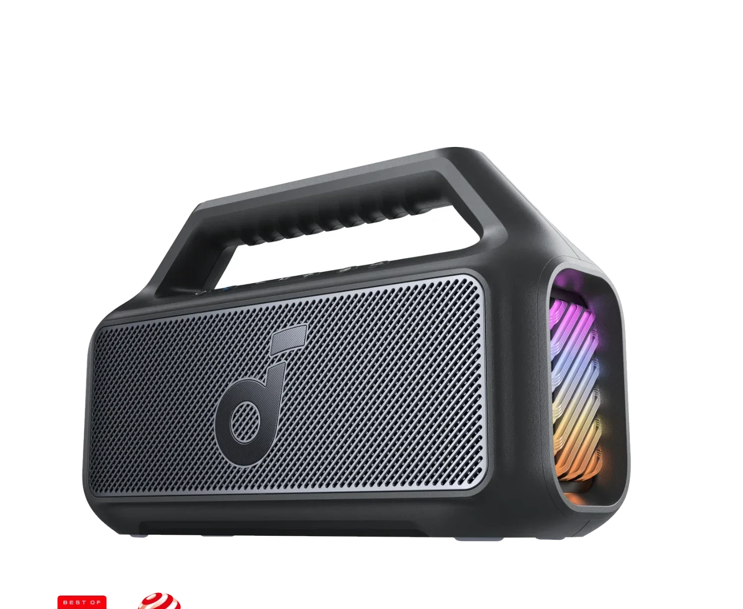 Black Soundcore Boom 2 portable outdoor speaker
